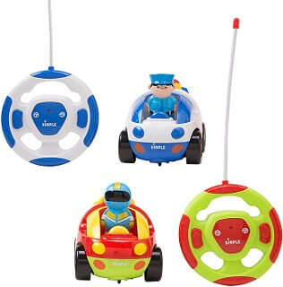 Dimple Cartoon Remote Control Police and Racing Car Set for Kids