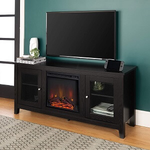 Walker Edison WE Furniture Traditional Wood Fireplace Stand for TV