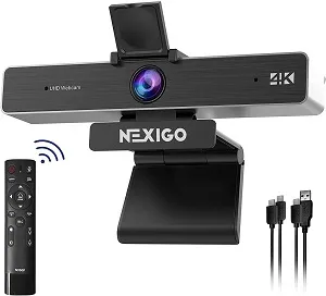 NexiGo Zoom Certified 4K Zoomable Webcam with Remote