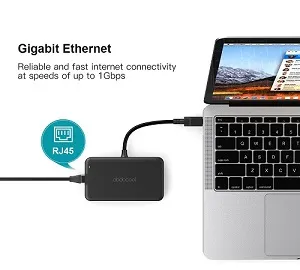 dodocool 7-in-1 USB C Hub RJ45 Connection