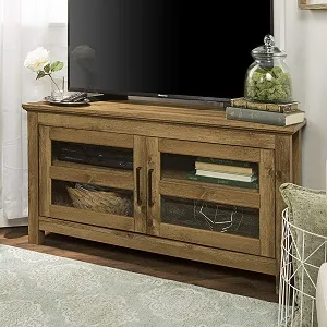 Walker Edison Modern Farmhouse Wood Corner Universal TV Stand